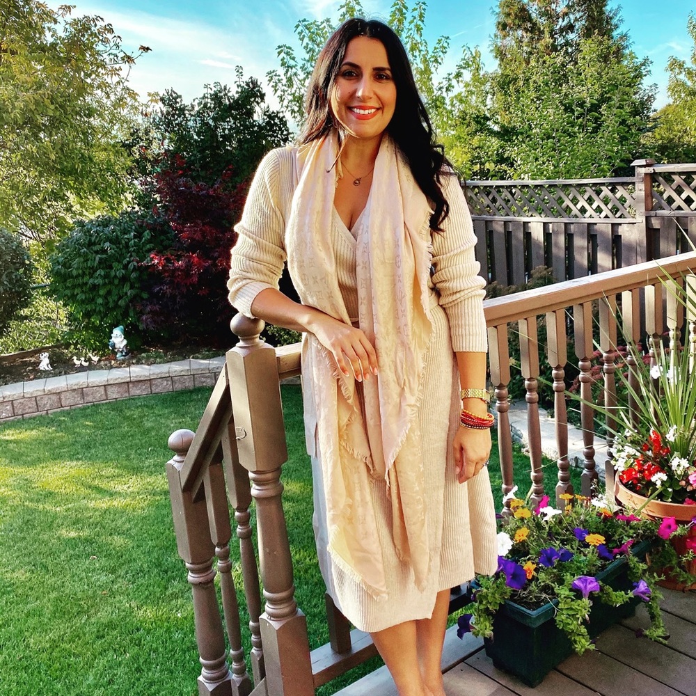 Size M beige ribbed wraparound dress, H and M